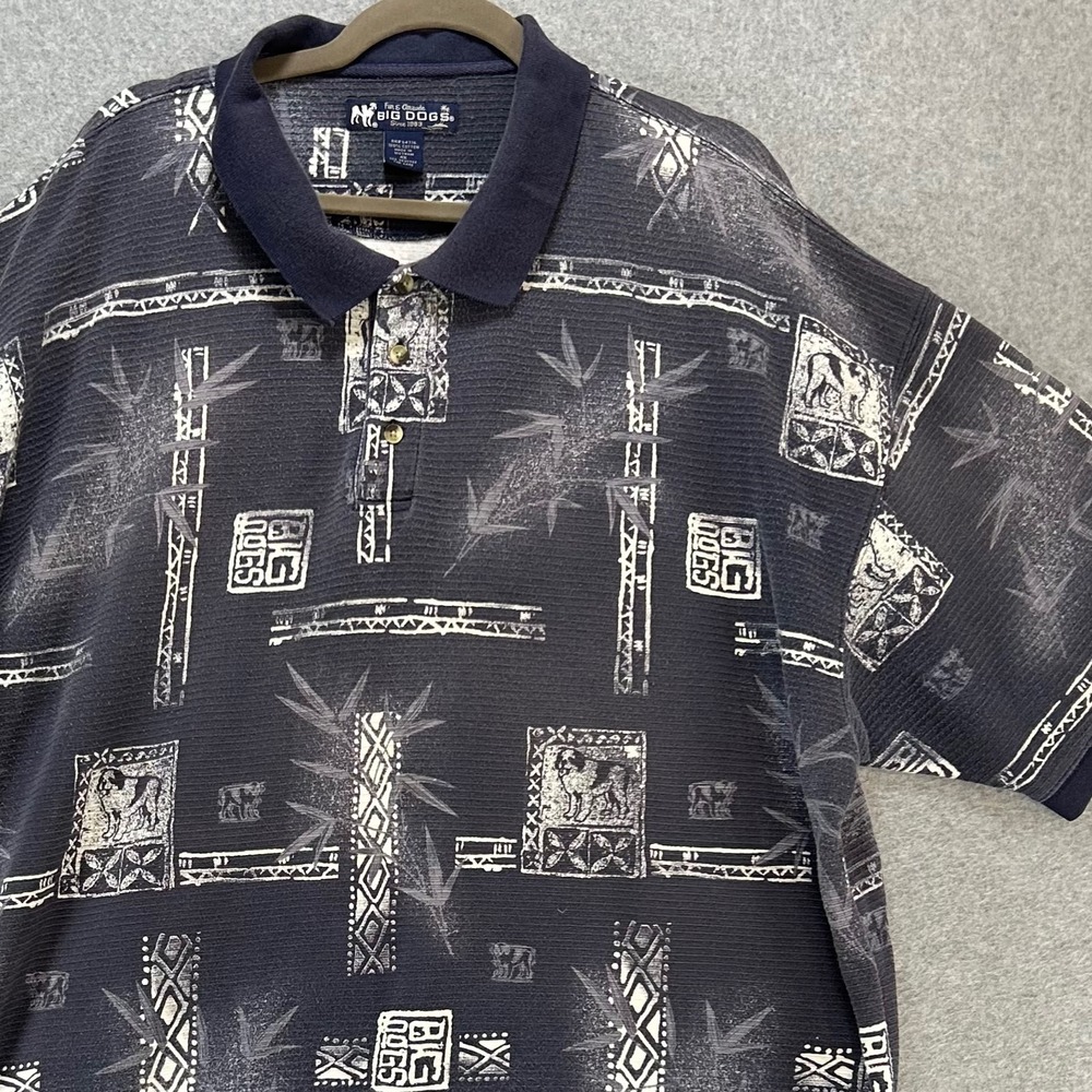 Vintage Big Dogs Polo Shirt Mens 4X Navy Blue Dadcore Vintage